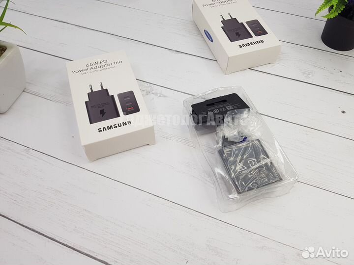 Быстрая зарядка Samsung 65W PD 3 разъема