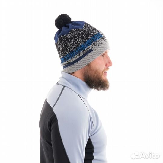 Шапка DragonFly Mountain Blue-Gray с помпоном