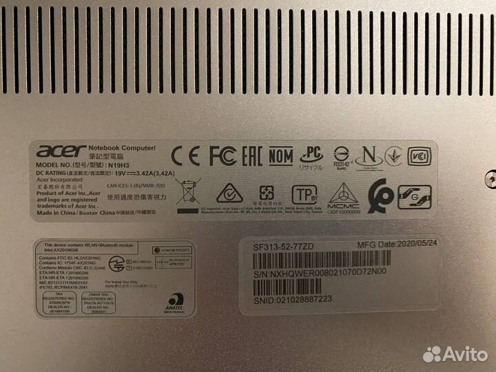 Ноутбук Acer Swift3 (N19H3)