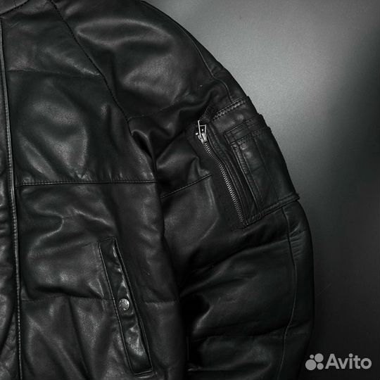 Пуховик avirex leather bomber jacket бомбер