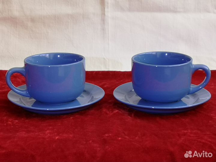 Чашка с блюдцем большая
