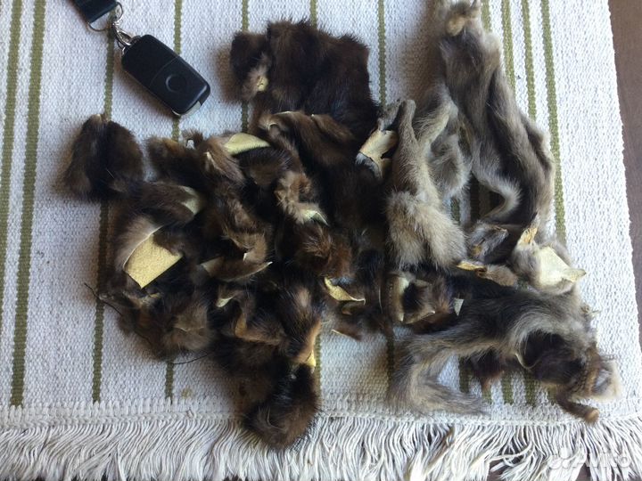 Кусочки меха норки для творчества/кукольной одежды