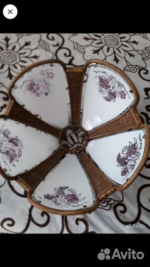 Люстра ротанг и бра винтаж