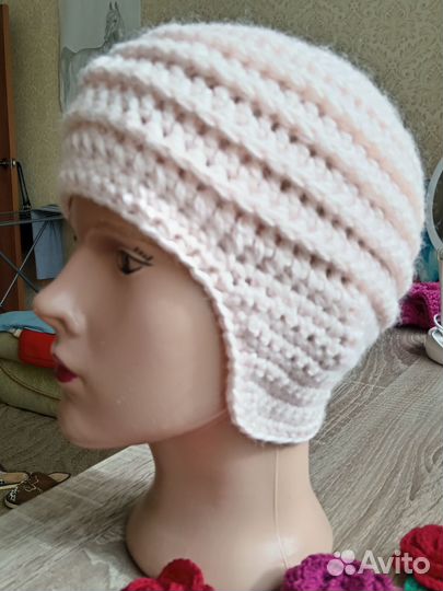 Шапка женская вязаная ручная работа