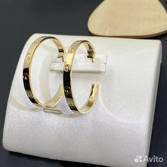 Серьги Cartier Love из желтого золота