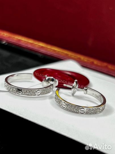 Серьги cartier love белое золото 750