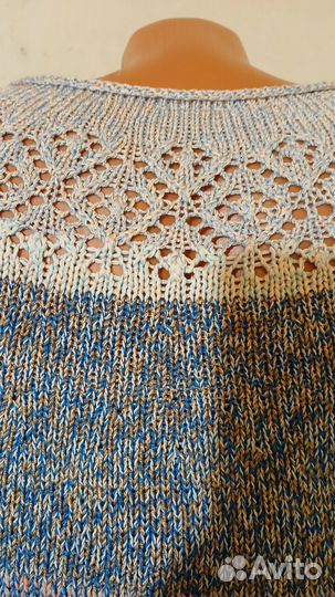 Джемпер весенний вязаный 46р ручная работа