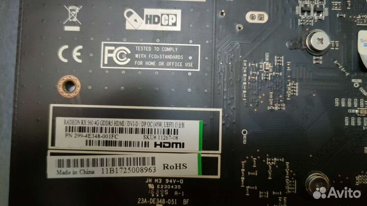 Видеокарта Sapphire rx 560 4gb