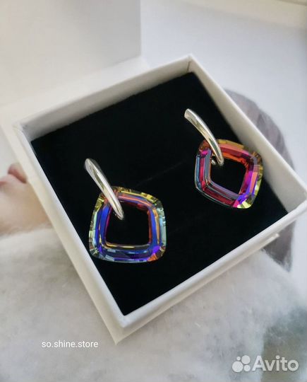 Серьги бублики Swarovski