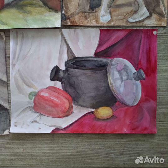 Живопись, рисунок. Учебные работы акварель, гуашь