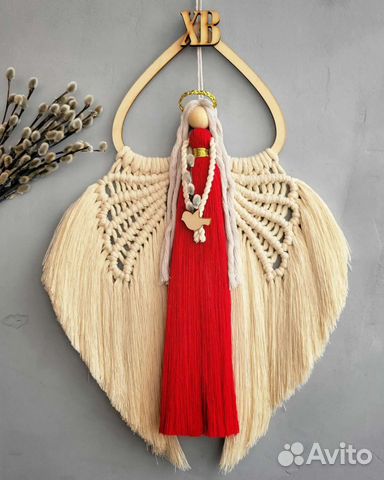 Макраме ангел-оберег пасхальный