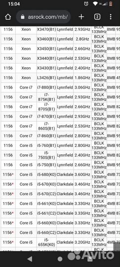 I5-750 (1156); quad q8300/Xeon e5420 (775)
