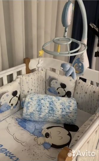 Бортики в детскую кроватку с пододеяльником