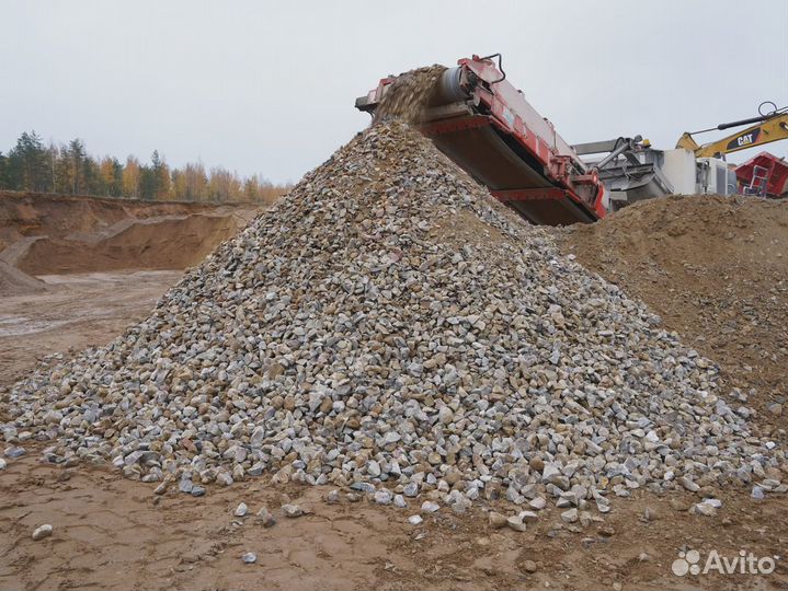 Щебень, песок мытый, щпс