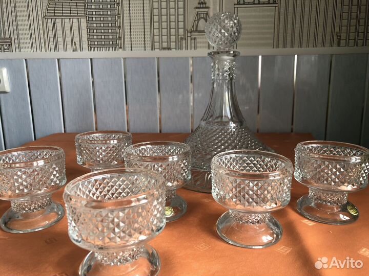 Хрустальный графин + бокалы