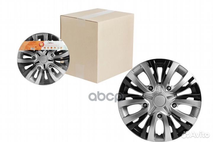 Колпаки колесные 16 Лион Т, серебристый/черный