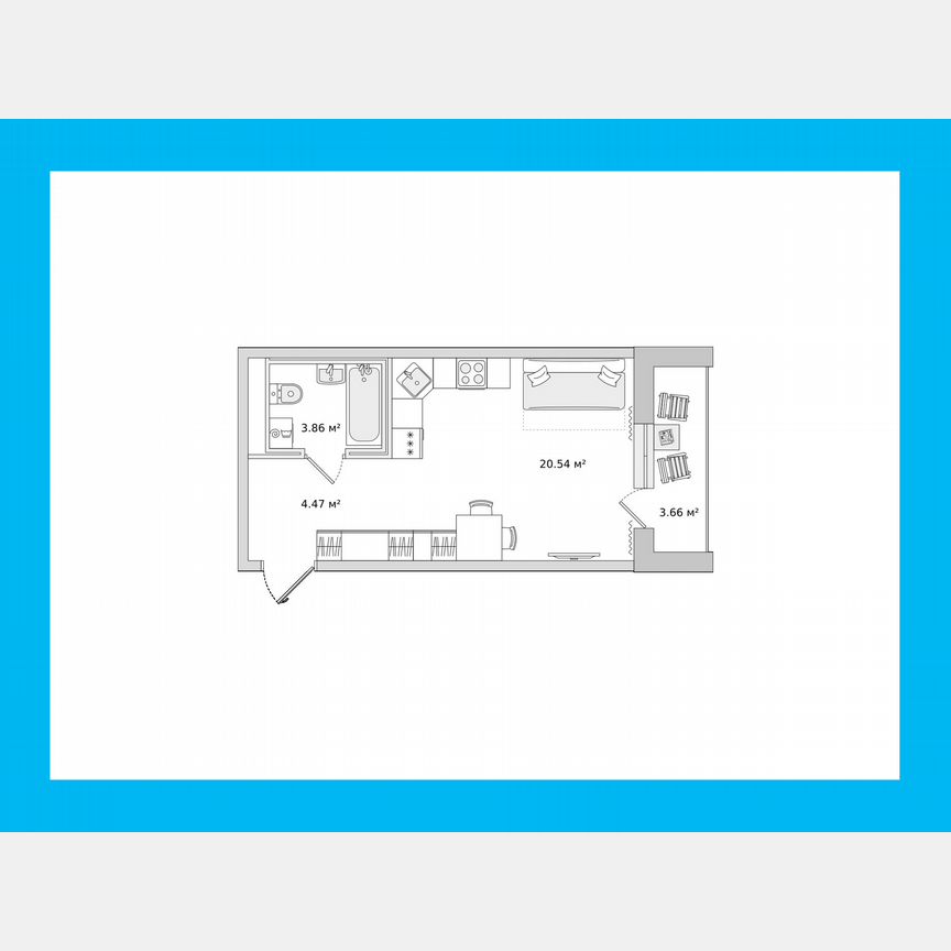 Квартира-студия, 28,7 м², 11/21 эт.