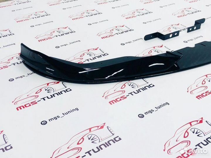 Губа переднего бампера BMW 3 g20 Schnitzer Черный