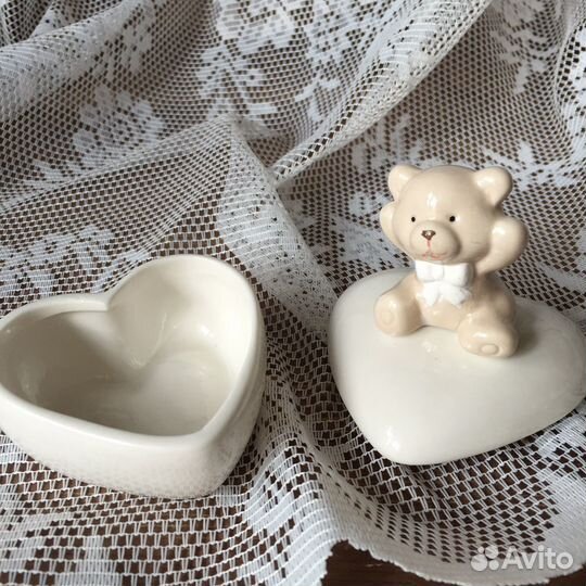 Шкатулка с мишкой керамика