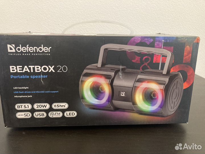 Блютуз колонка defender Beatbox 20