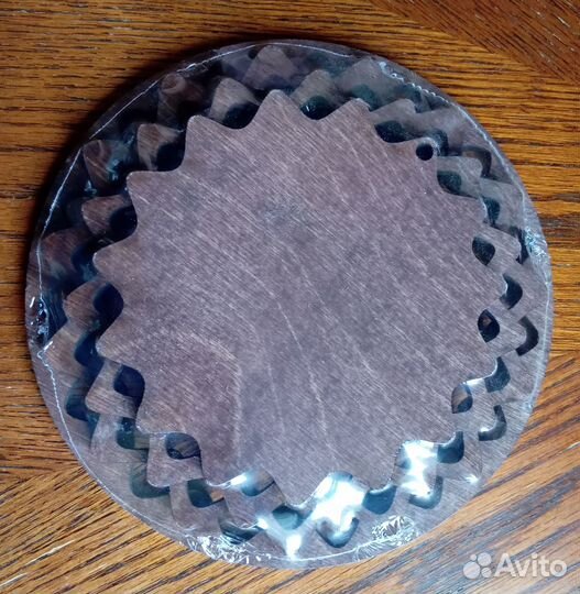 Тарелка-панно декоративная деревянная