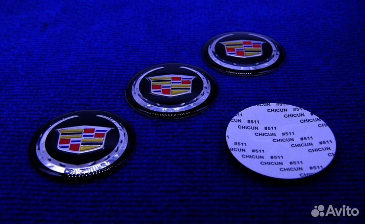 Комплект 3D наклеек диска Cadillac 56 60 65 черный