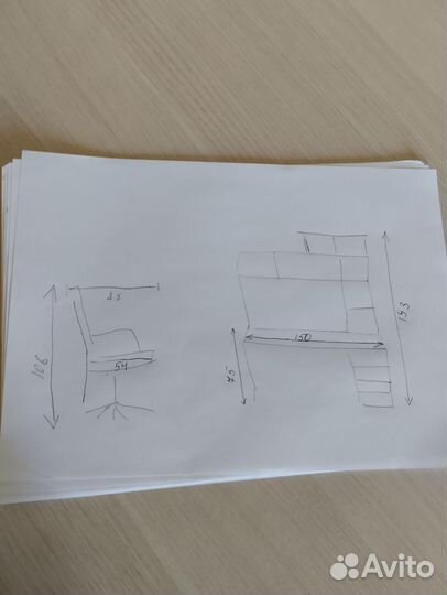 Письменный стол бу + компьютерное кресло