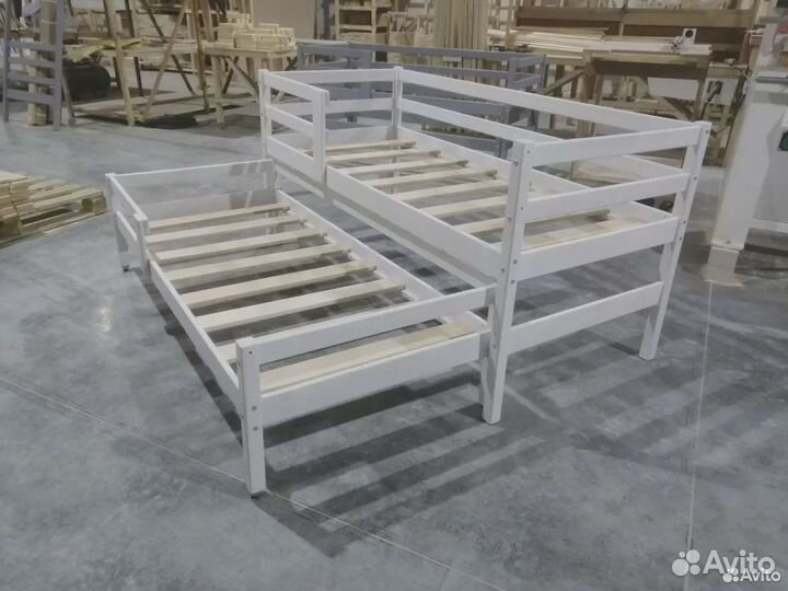 Детская кровать двуспальная Софа 2. Массив сосны