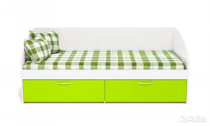 Детская кровать Радуга фасад Лайм