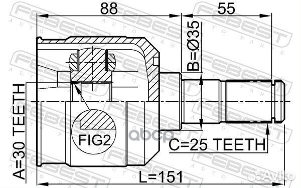 ШРУС внутренний 30X35X25 hyundai elantra 00- 12