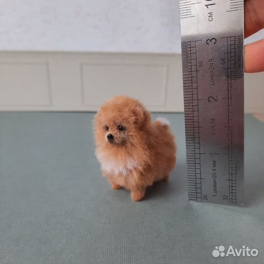 Игрушка ручной работы собака рыжий шпиц