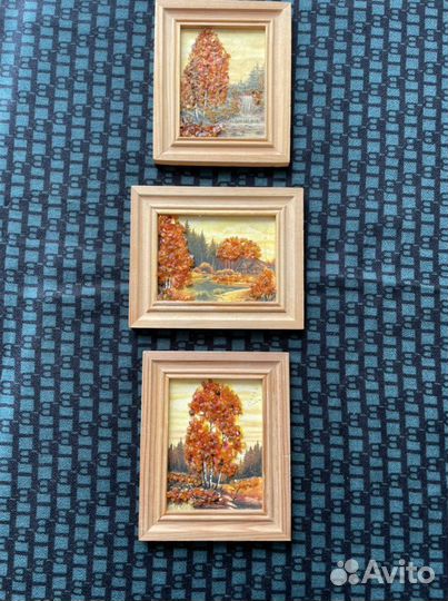 Миниатюры из янтаря в дереве