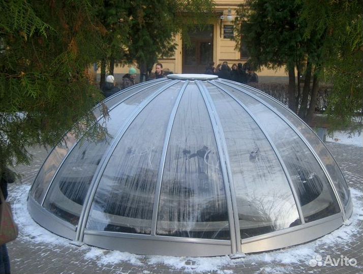 Остекление со стеклянным куполом