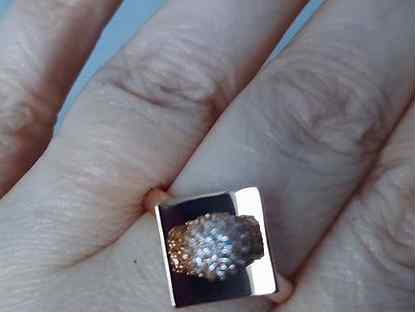Кольцо с цирконами покрытие золото 585RG