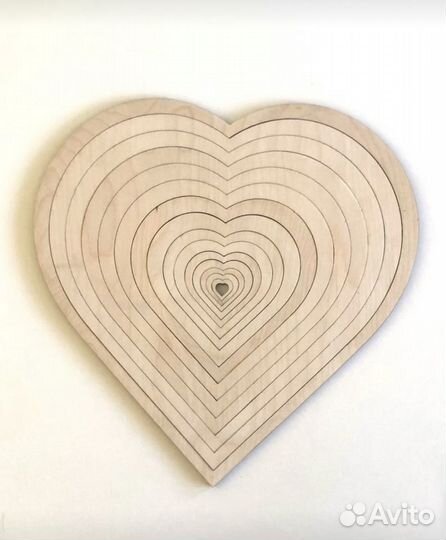 Набор сердец из фанеры в виде сердец, 16 шт