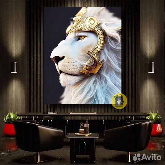 Картина на холсте лев в современном стиле