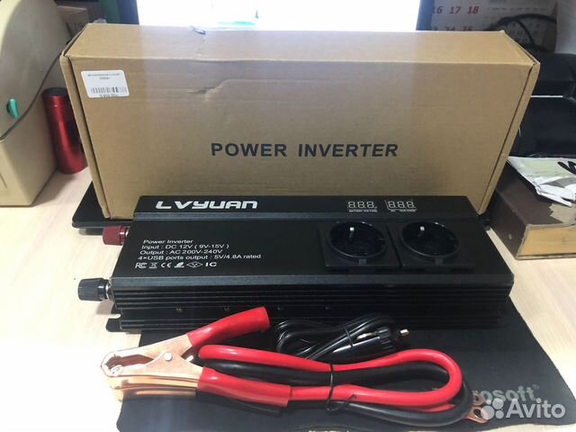 Автоинвертор Lvyuan 12 В, 220 В, до1000 Вт