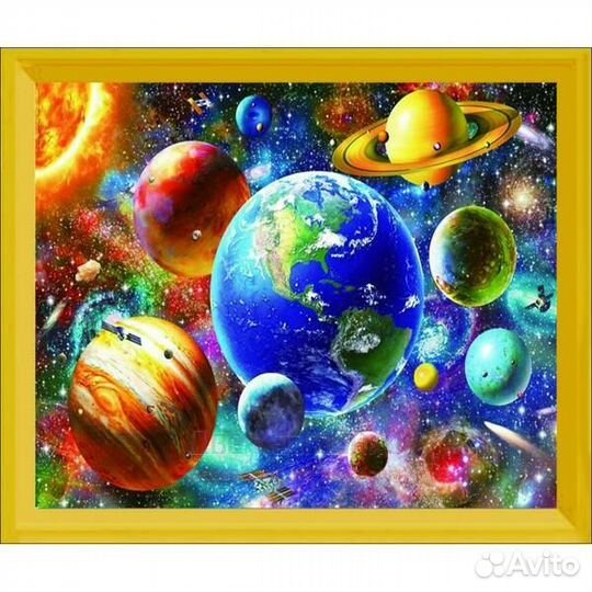 Алмазная мозаика 21x25 Земля в окружении планет
