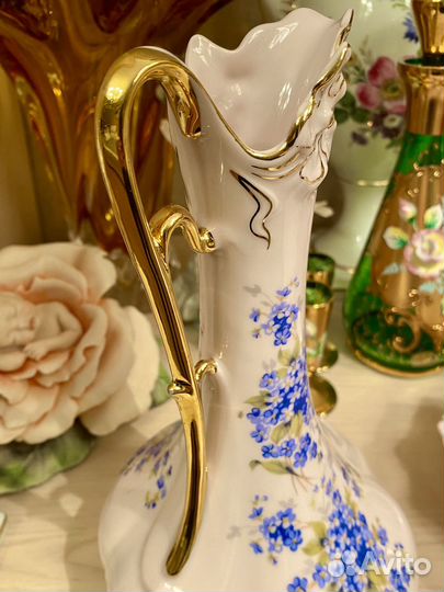 Розовый фарфор Кувшин и корзина Чехословакия