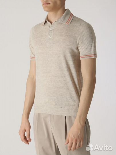 Поло изо льна и хлопка Brunello Cucinelli