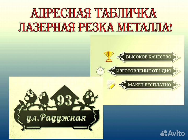 Адресная табличка металлическая