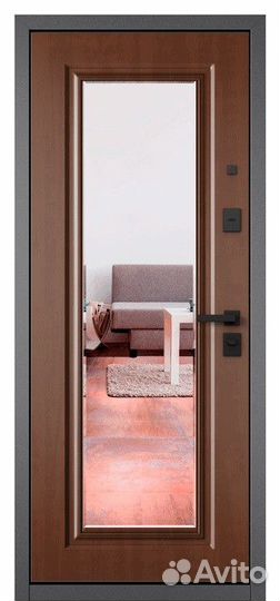 Дверь входная в квартиру с зеркалом