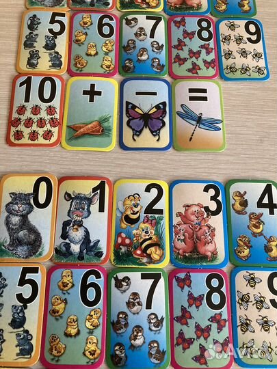 Цифры в карточках на магнитах