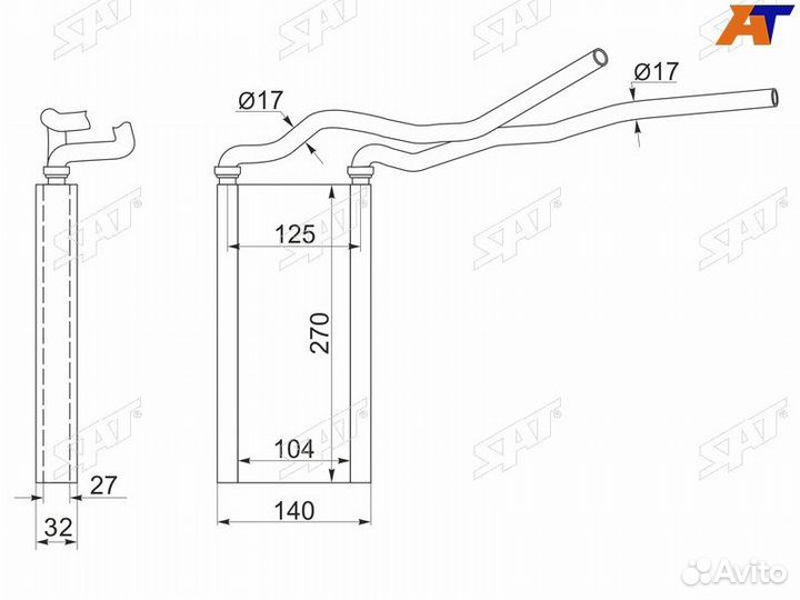 Радиатор отопителя салона toyota mark II #X11#/altezza/verossa/lexus IS200 00-04 stty153950