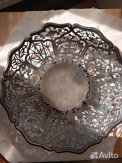 Ваза для фруктов старинная стерлинговое серебро