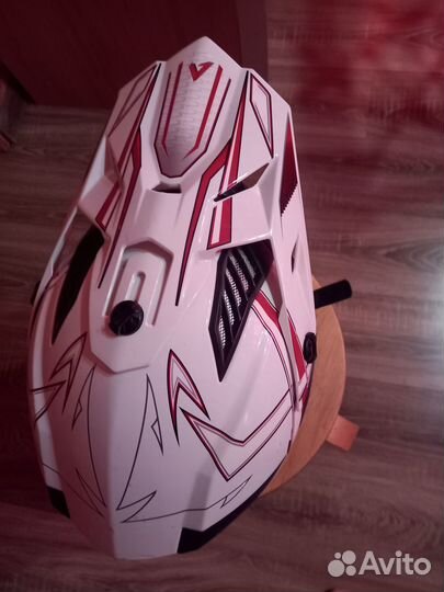 Шлем Кроссовый Ataki SC-16 красный/белый