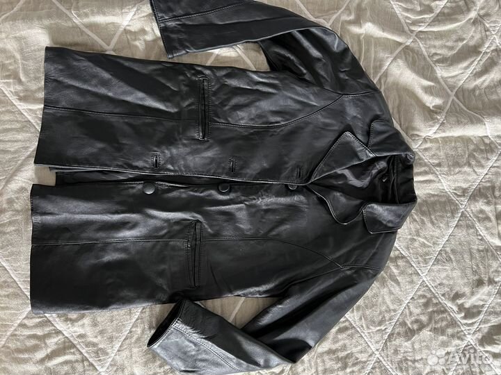 Кожаная куртка пиджак винтаж