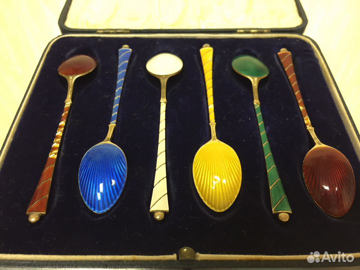 Антикварные ложки дания. ложки со школами, под рес