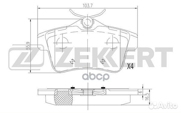 Колодки тормозные BS1944 Zekkert