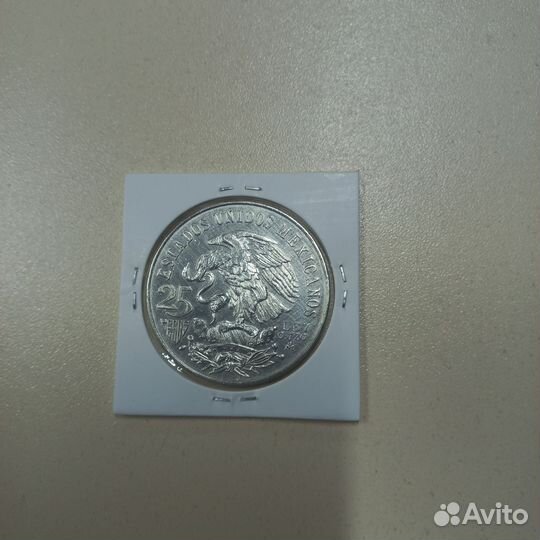 Монета Мексика 25 песо Штемпельна, оригинал